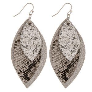 Snakeskin Felt Drop Earrings